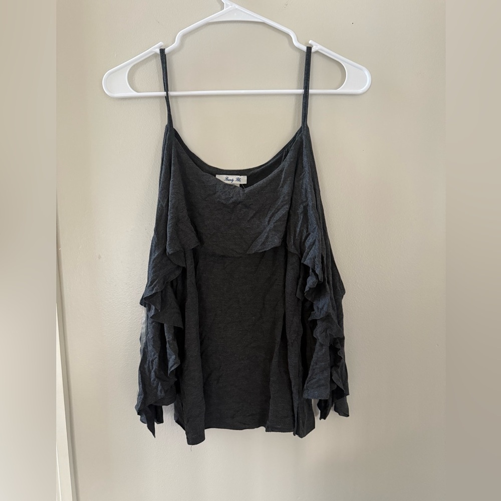 Women’s Elegant Fun Gray Top-Size Medium by Brandy Blu